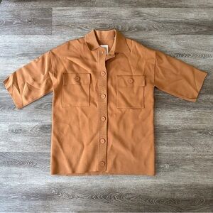 Sandro Paris Button Up Flap Pockets Collared Shirt jacket